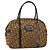 Borsa a mano in tela Trotter Christian Dior marrone oro Auth 146427