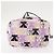 Bolsa de drawstring Miu Miu Madras Cat en lona rosa plateada Auth bs30224 Plata - vista 6