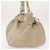 Borsa Tote Gancini Marissa in pelle beige e argento di Salvatore Ferragamo Auth bs30081 - vista 4