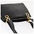 Borsa a Spalla Gancini in Pelle Nera e Oro Auth 157016 di Salvatore Ferragamo Nero D'oro - vista 6