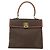 Céline Borsa a mano in tela Macadam CELINE in pelle PVC marrone e oro Auth ka556 D'oro - vista 2