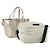 BURBERRY Bolso de Hombro Jimmy Choo Nylon Cuero 2 Conjunto Beige Marfil Auth BA8473 Crudo