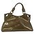 CARTIER Borsa a Mano Pelle Verniciata Khaki Argento Auth 151787