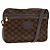 Céline Borsa a Spalla in Tela Macadam CELINE Suede Marrone Oro Auth 147778 D'oro