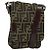 FENDI Zucca Canvas Shoulder Bag Black Brown Auth gh1238
