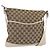 Borsa a Spalla GG Canvas Gucci Beige Argento 145857 Auth 153476