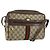 Borsa Sherry Line GG Supreme Web di GUCCI in PVC Beige e Oro 75 001 4071 Auth ka127 D'oro