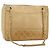 Borsa a Spalla CHANEL in Pelle di Agnello Beige Oro CC Auth BA7752 D'oro