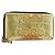 CHANEL Cartera Larga de Cuero Oro Plata CC Auth 149215 Dorado