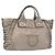 Borsa a mano in pelle Gancini Salvatore Ferragamo Argento Auth 153866
