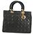 Borsa Lady Dior Canage Christian Dior in pelle di agnello 2 in 1 nera oro Auth 148689V Nero D'oro - vista 2