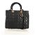Borsa Lady Dior Canage Christian Dior in pelle di agnello 2 in 1 nera oro Auth 148689V Nero D'oro - vista 27