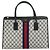 Borsa a mano Gucci GG Supreme Sherry Line PVC Navy Gold Auth 153814 D'oro Blu navy - vista 2