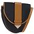 SAINT LAURENT Borsa a Spalla in Tela Rivestita Nera Marrone Oro Auth 144544 Nero D'oro