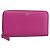 FENDI Portafoglio Lungo con Zip in Pelle Rosa Blu Navy Auth bs31576