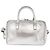 SAINT LAURENT Bolsa Mini Boston Baby Duffel em Couro Prata Auth bs29986 - vista 3