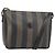 Pequin Borsa a Spalla in Tela Pecan FENDI PVC Nero Marrone Oro Auth gh1406 D'oro