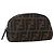 Borsa a mano in tela Zucca FENDI Nera Marrone Auth 154968 Nero