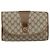 GUCCI GG Supreme Borsa Clutch Sherry Line PVC Beige Oro 89 01 030 Auth 150270 D'oro - vista 13