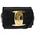 Borsa a Spalla Vala in Pelle Nera e Oro Salvatore Ferragamo Auth ka135 Nero D'oro