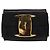 Borsa a Spalla Vala in Pelle Nera e Oro Salvatore Ferragamo Auth ka135 Nero D'oro - vista 13