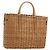 Borsa a Mano FENDI Rattan Marrone Oro Auth ka098 D'oro