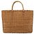 Borsa a Mano FENDI Rattan Marrone Oro Auth ka098 D'oro - vista 2