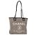 CHANEL Deauville Kette Tote Tasche aus Canvas Grau Silber CC Auth bs31505