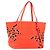 Jimmy Choo Studs Tote Bag aus Leder orange silber authentisch BA7037