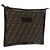 Bolso de mano de lona Zucca FENDI negro marrón oro Auth bs29397 Castaño Dorado