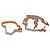 Hermès HERMES Suspensórios Cinto Lona Couro 2Set Laranja Auth bs29192