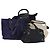 Bolsa Salvatore Ferragamo em couro e lona 4 peças bege preto marinho Auth bs29564 Azul marinho