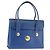 Bolsa MCM de couro azul e dourado Auth BA6222
