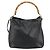 Borsa a mano in pelle Gucci Bamboo nera e oro 001 1998 1638 Auth 142437 Nero D'oro - vista 13