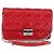 Borsa a Spalla Canage Chain Christian Dior Smalto Rosso Argento Auth 144835