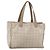 CHANEL Nuova Borsa Tote da Viaggio Nylon Beige Oro CC Auth ti3423 D'oro
