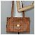Borsa a Spalla MCM Logogram Vicetos in Pelle PVC Marrone Oro Auth am9099 D'oro - vista 20