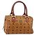 Borsa MCM Logogram Vicetos in pelle PVC marrone oro Auth am9103 D'oro