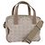 CHANEL Nuova Borsa da Viaggio in Nylon 2way Beige Argento CC Auth 145353