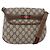 Borsa a spalla Gucci GG Canvas Web Sherry Line in pelle PVC beige e verde Auth BA6766 Rosso