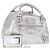 BALENCIAGA Borsa a Mano Grease in Pelle Argento 203249 Auth bs30812