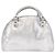 BALENCIAGA Borsa a Mano Grease in Pelle Argento 203249 Auth bs30812 - vista 2