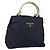 Borsa a mano PRADA in nylon blu navy e oro Auth bs29879 D'oro
