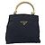 Borsa a mano PRADA in nylon blu navy e oro Auth bs29879 D'oro - vista 13