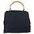 Borsa a mano PRADA in nylon blu navy e oro Auth bs29879 D'oro - vista 2