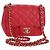 CHANEL Matelassé 17 Borsa a Spalla con Catena in Pelle di Agnello Rossa Oro CC Auth 144831SAM Rosso D'oro