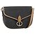 Borsa a spalla in tela a nido d'ape PVC nera e dorata Christian Dior Auth 151749