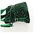 Autre Marque BOTTEGA VENETA Borsa a Mano in Tela 2 in 1 Verde Nero Argento Auth mr1618M - vista 4