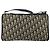 Borsa a Spalla in Tela Trotter Christian Dior Blu Navy Oro Auth 147961 D'oro - vista 2