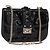 VALENTINO Borsa a spalla con catena e borchie Smalto Nero Argento Auth bs31222
